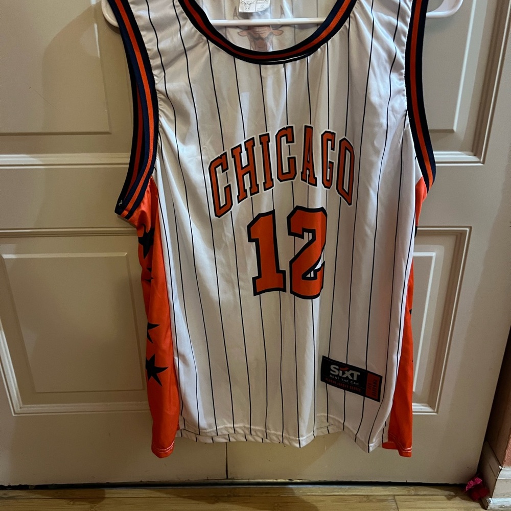 Chicago Basketball Jersey - White and Orange